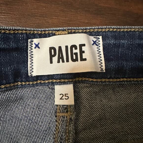 Paige dark wash Hoxton ankle raw hem skinny jeans size 25 - Picture 7 of 13